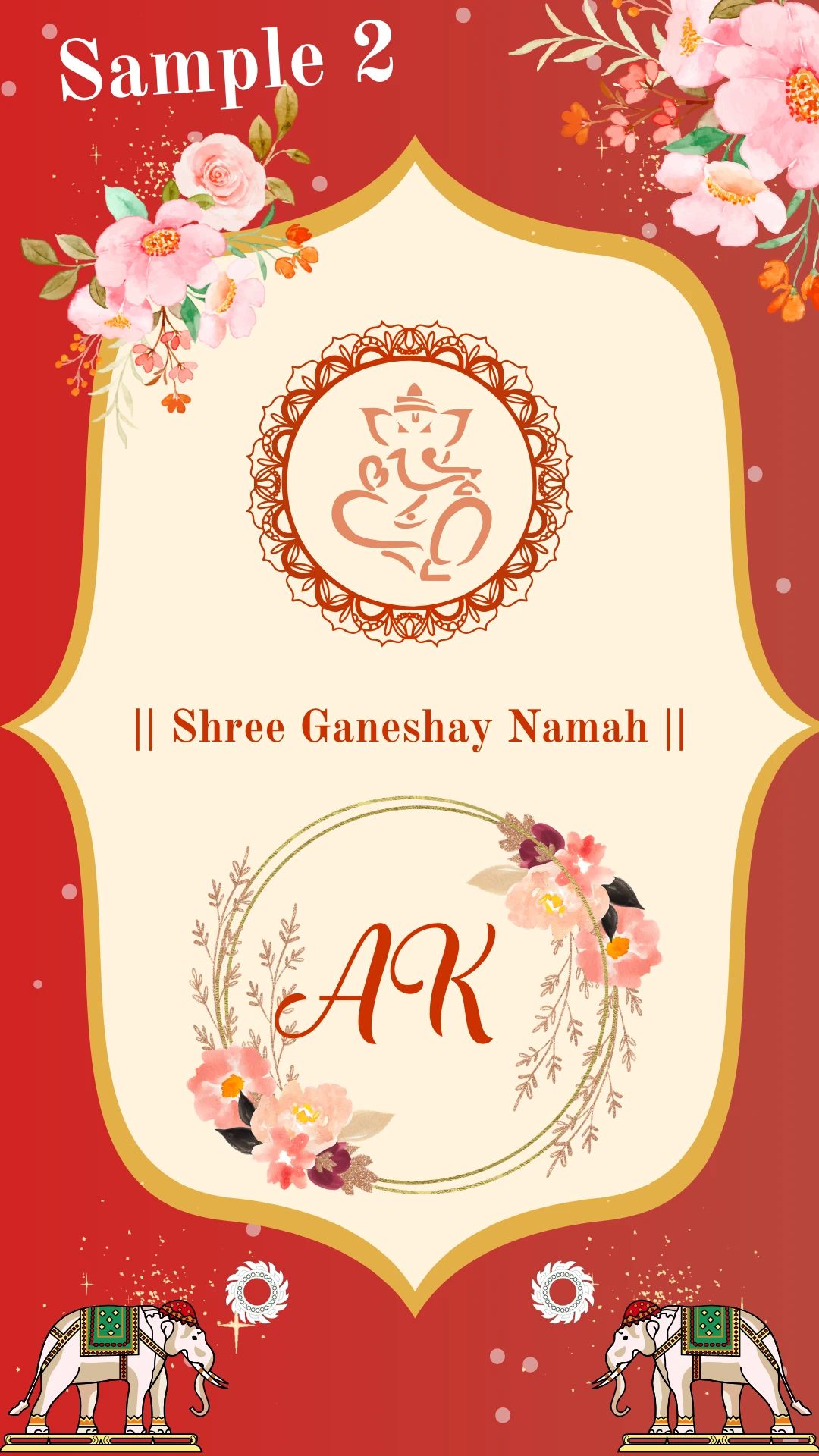 Vertical Wedding Card Sample 02